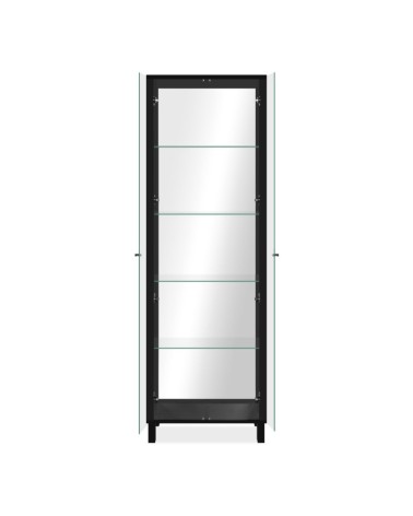Vetrina Albi 52B con 2 ante in vetro e specchio colore nero