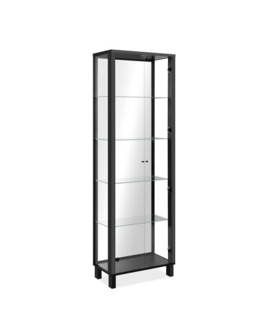 Vetrina Albi 52B con 2 ante in vetro e specchio colore nero