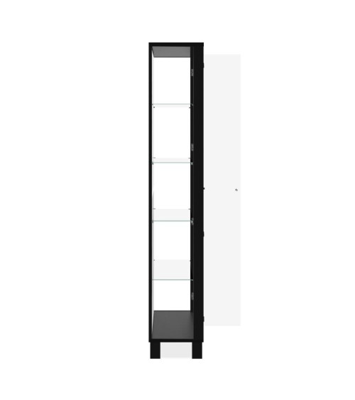 Vetrina Albi 52B con 2 ante in vetro e specchio colore nero