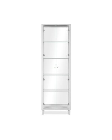 Vetrina Albi 52B con 2 ante in vetro e specchio colore bianco