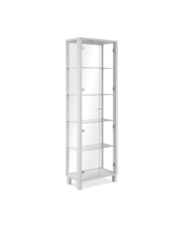 Vetrina Albi 52B con 2 ante in vetro e specchio colore bianco