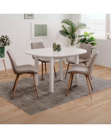 Tavolo rotondo allungabile Coburg 100 colore bianco 100x76x100 cm.