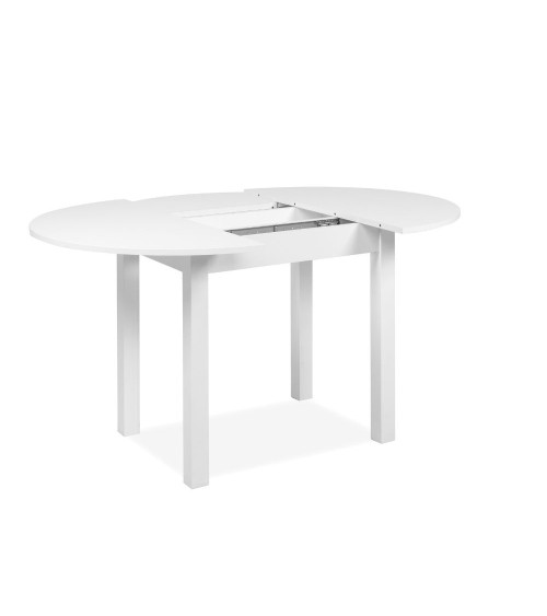 Tavolo rotondo allungabile Coburg 100 colore bianco 100x76x100 cm.