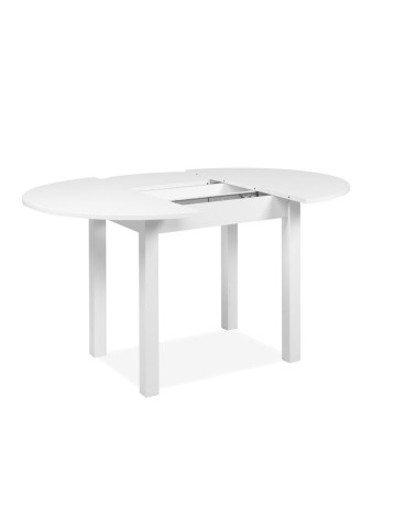 Tavolo rotondo allungabile Coburg 100 colore bianco 100x76x100 cm.