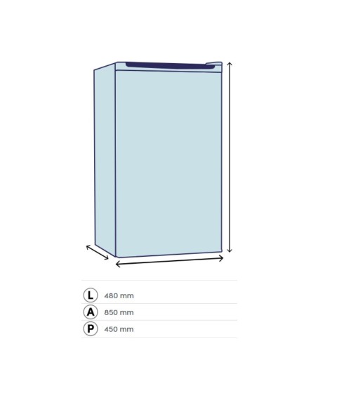 Congelatore verticale DCV08SM3WE0 60 lt a 3 cassetti con porta reversibile classe E bianco Daya