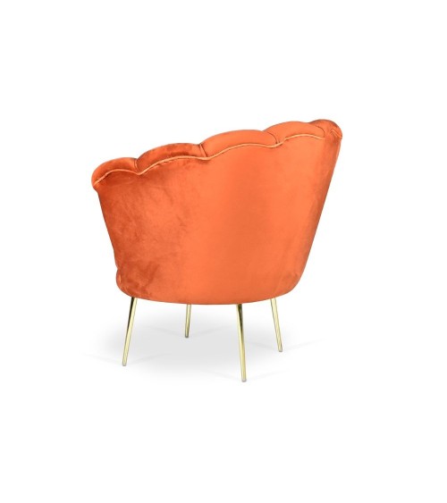 Poltrona Orel in velluto arancio Riviera 09