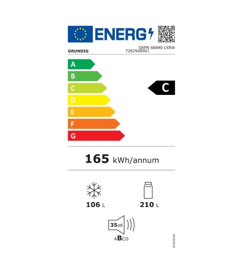 Frigorifero combinato Grundig GKPN66840LXRW libera installazione no frost 324 lt classe C dark inox