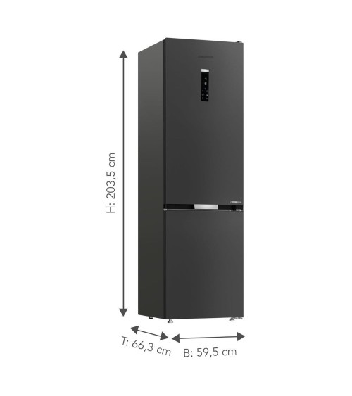 Frigorifero combinato Grundig GKPN66940LXRW libera installazione total no frost classe C dark inox