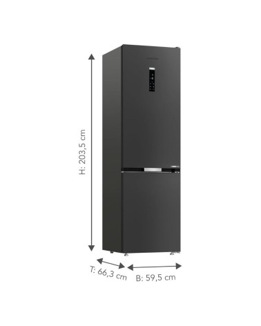 Frigorifero combinato Grundig GKPN66940LXRW libera installazione total no frost classe C dark inox