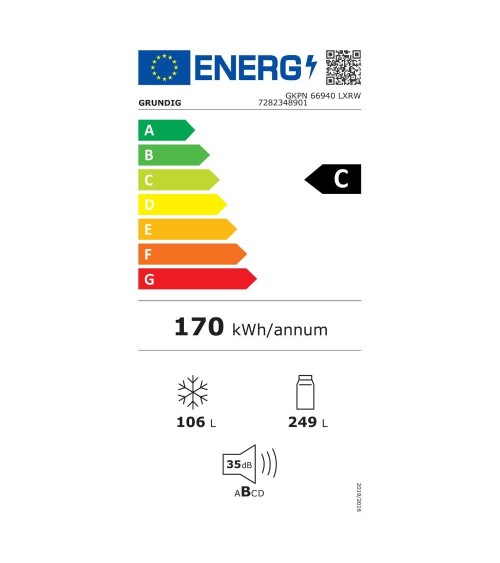 Frigorifero combinato Grundig GKPN66940LXRW libera installazione total no frost classe C dark inox