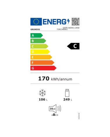 Frigorifero combinato Grundig GKPN66940LXRW libera installazione total no frost classe C dark inox