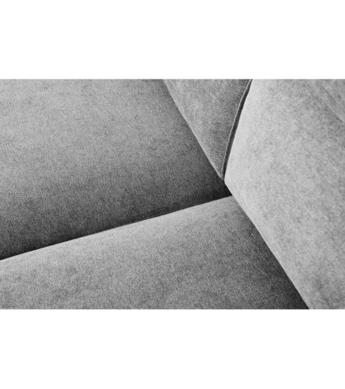 Divano letto Lilo con penisola e 2 pouf reversibile in tessuto Vardo G1310 grigio chiaro