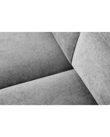 Divano letto Lilo con penisola e 2 pouf reversibile in tessuto Vardo G1310 grigio chiaro
