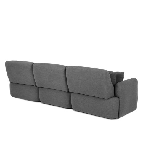 Divano con penisola reversibile Koda con seduta traslante in tessuto Vardo G1312 grigio scuro