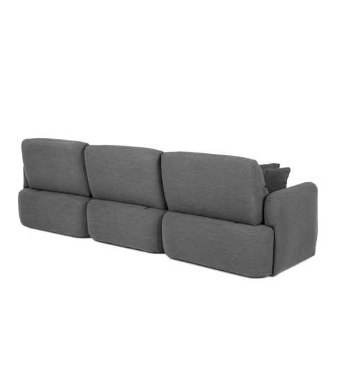 Divano con penisola reversibile Koda con seduta traslante in tessuto Vardo G1312 grigio scuro
