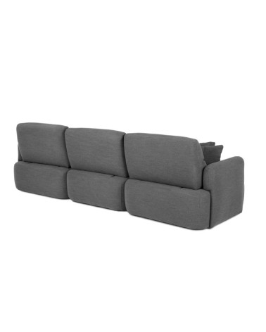 Divano con penisola reversibile Koda con seduta traslante in tessuto Vardo G1312 grigio scuro