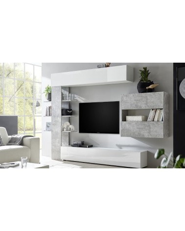 Parete attrezzata libreria Astrakat colore beton