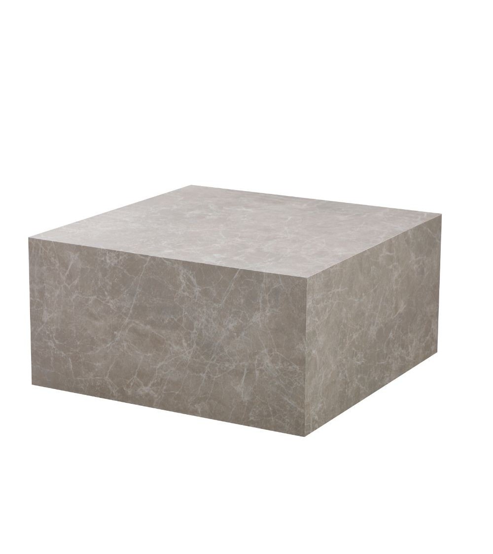 Tavolino da salotto Lola effetto marmo beige 80x80x40 cm.