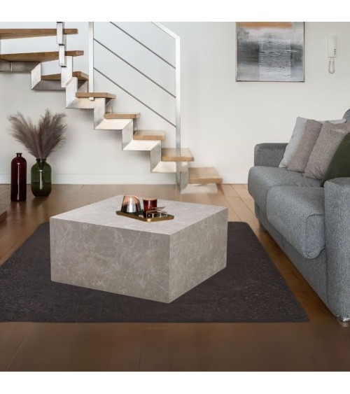Tavolino da salotto Lola effetto marmo beige 80x80x40 cm.