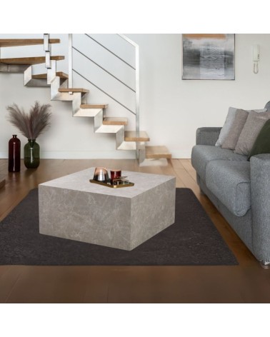 Tavolino da salotto Lola effetto marmo beige 80x80x40 cm.
