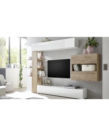 Parete attrezzata libreria Astrakat colore rovere