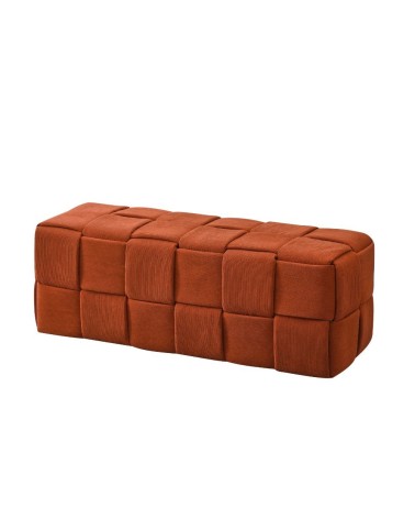 Pouf Den rettangolare effetto intrecciato colore ruggine