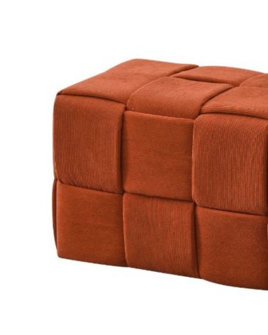 Pouf Den rettangolare effetto intrecciato colore ruggine