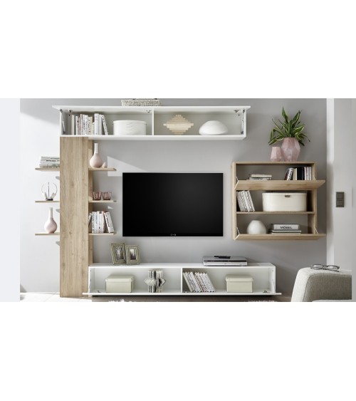 Parete attrezzata libreria Astrakat colore rovere