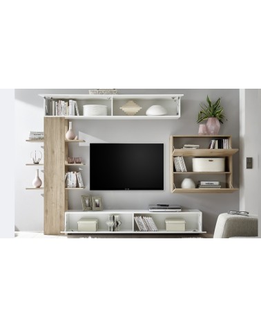 Parete attrezzata libreria Astrakat colore rovere