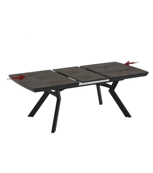 Tavolo allungabile Robat piano effetto marmo ardesia opaco 160x100x76 H cm.