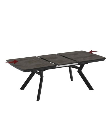 Tavolo allungabile Robat piano effetto marmo ardesia opaco 160x100x76 H cm.