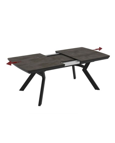 Tavolo allungabile Robat piano effetto marmo ardesia opaco 160x100x76 H cm.