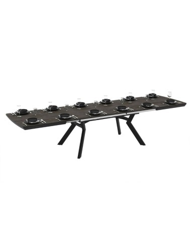 Tavolo allungabile Robat piano effetto marmo ardesia opaco 160x100x76 H cm.