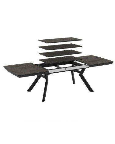 Tavolo allungabile Robat piano effetto marmo ardesia opaco 160x100x76 H cm.