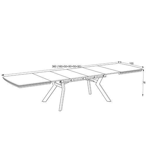 Tavolo allungabile Robat piano effetto marmo bianco opaco 160x100x76 H cm.