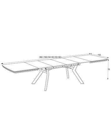 Tavolo allungabile Robat piano effetto marmo bianco opaco 160x100x76 H cm.