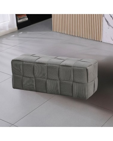 Pouf Den rettangolare effetto intrecciato colore grigio