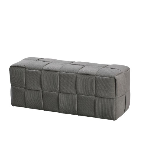 Pouf Den rettangolare effetto intrecciato colore grigio