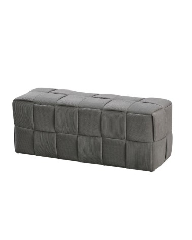 Pouf Den rettangolare effetto intrecciato colore grigio