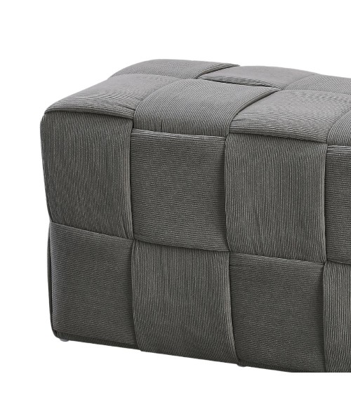 Pouf Den rettangolare effetto intrecciato colore grigio