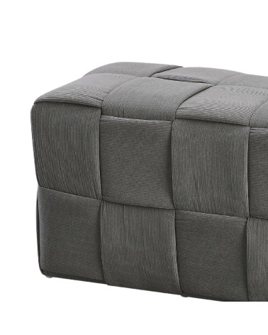 Pouf Den rettangolare effetto intrecciato colore grigio